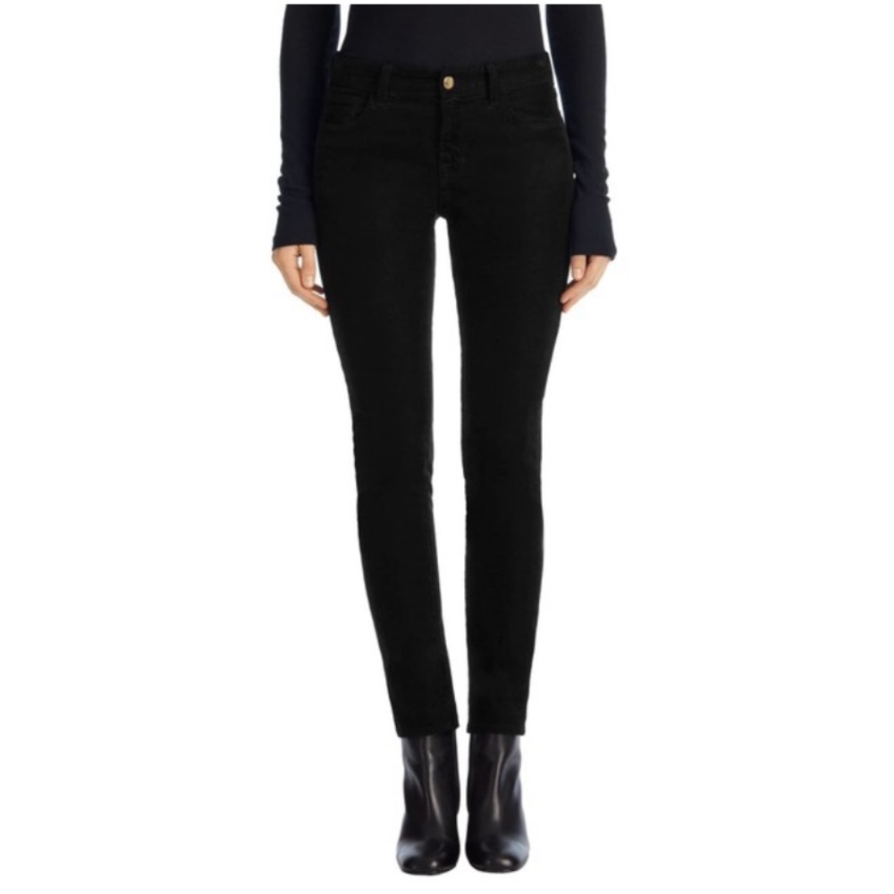 J Brand Skinny Leg Black Ribbed Cord Pants 26